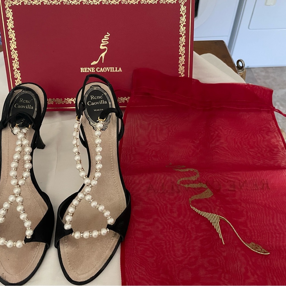 Renee Caovilla black and pearl shoes.